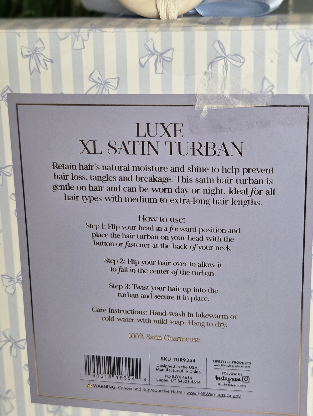 XL Satin Turbin - Picture 3 of 3
